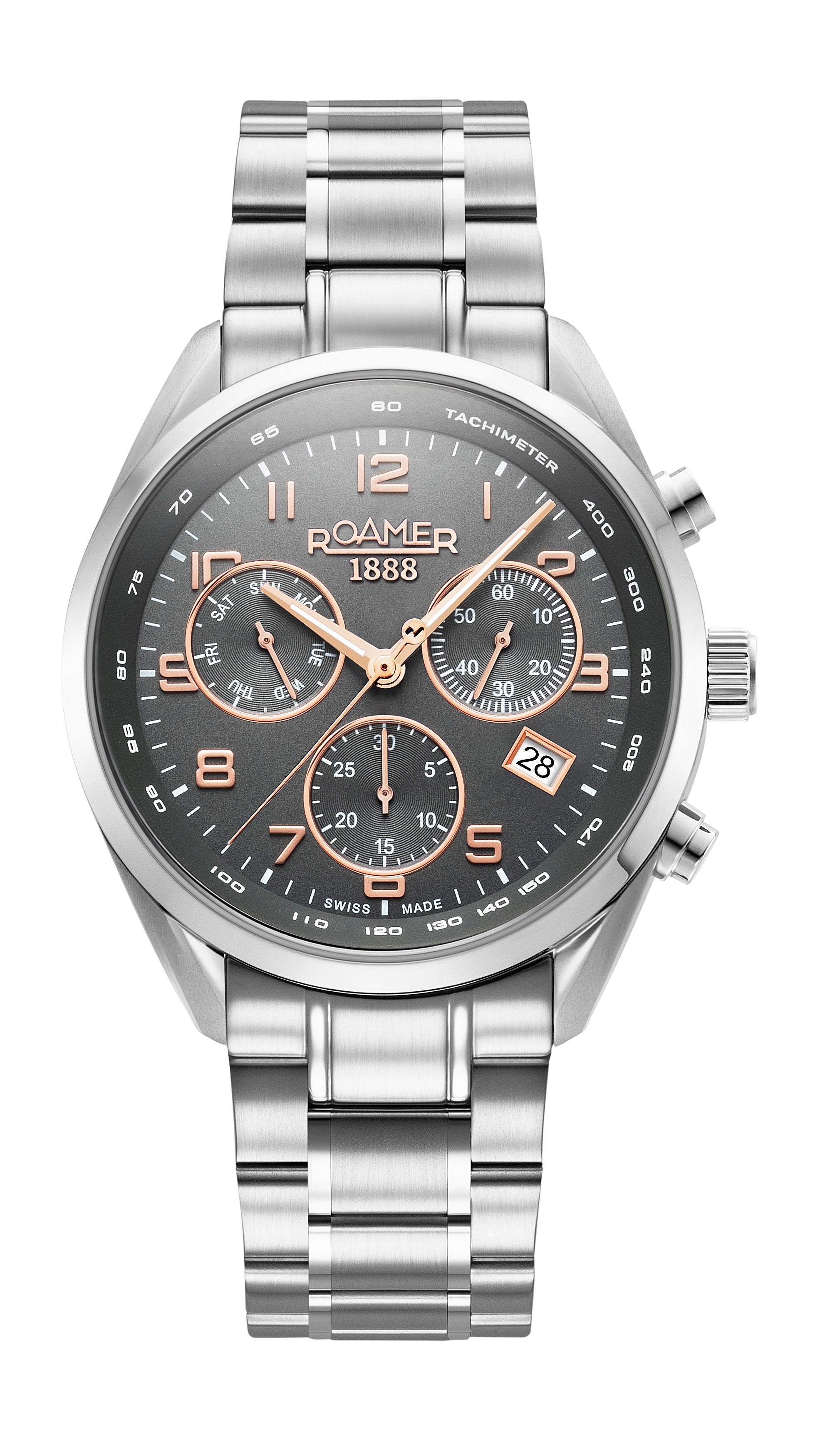 Roamer Pro Chrono Chronograph Grey Sunray Round Dial Men's Watch - 993819 41 54 20