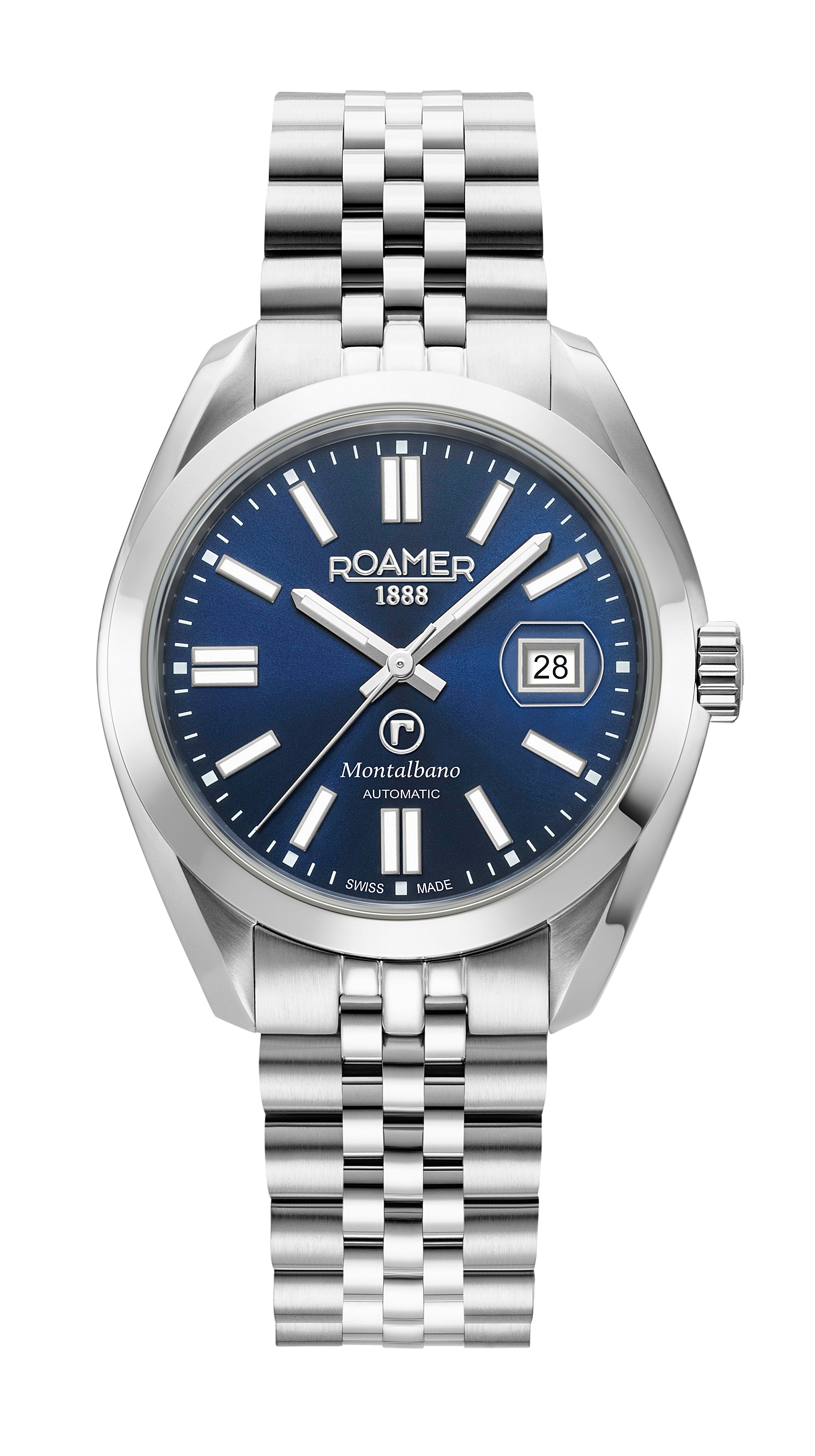 Roamer Montalbano Gents Mechanical Blue Sunray Round Dial Men's Watch - 996983 41 45 20