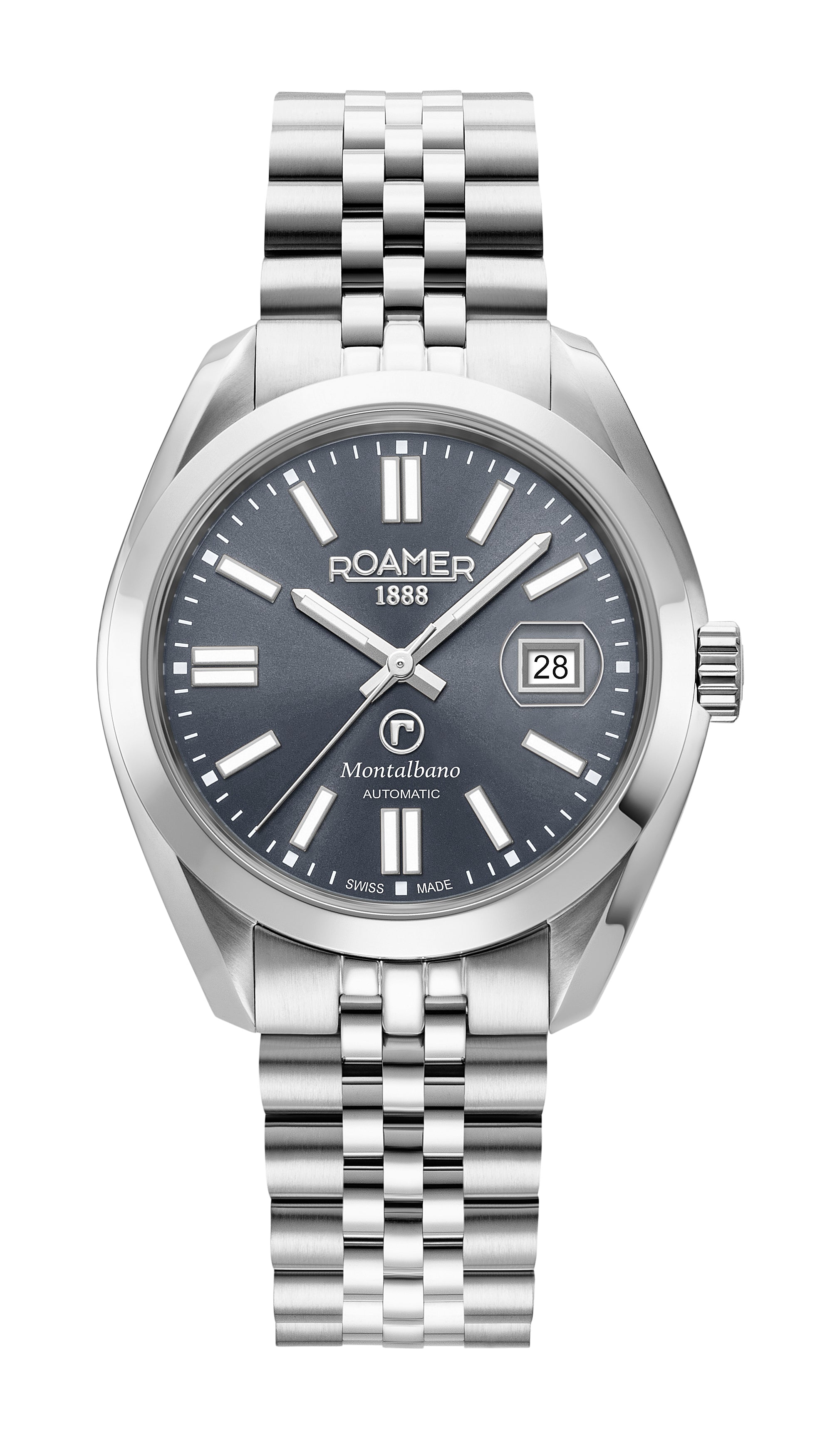 Roamer Montalbano Gents Mechanical Grey Sunray Round Dial Men's Watch - 996983 41 55 20