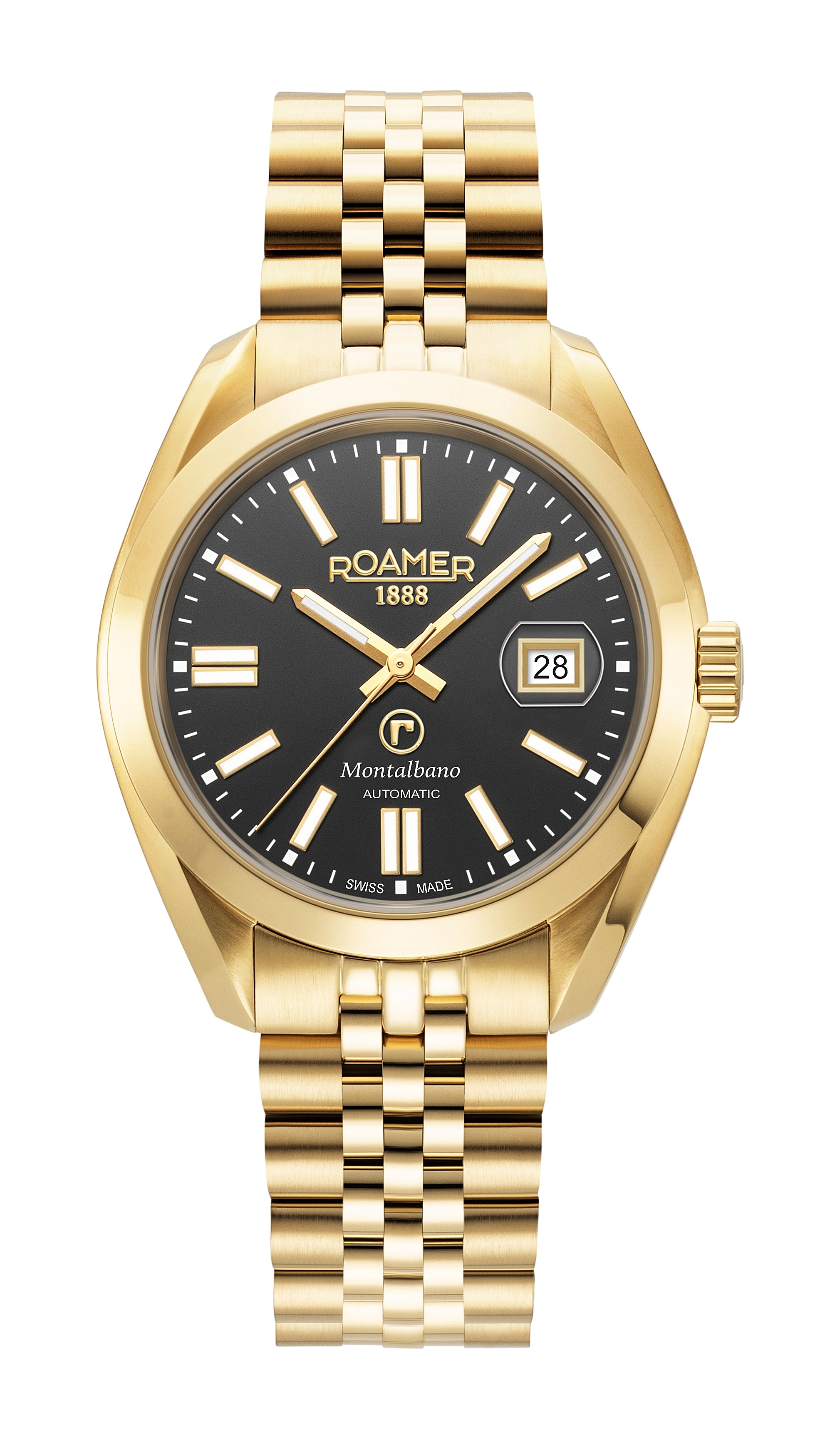 Roamer Montalbano Gents Mechanical Black Sunray Round Dial Men's Watch - 996983 46 85 20
