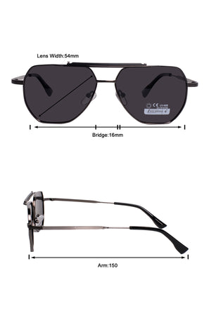 Jodykoes Legacy Metal Square Sunglasses – UV400 Polarized - JK-SG-669835-GRAY