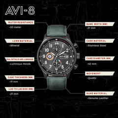 AVI-8 Hawker Hurricane Chronograph Men's Watch - AV-4011-0D