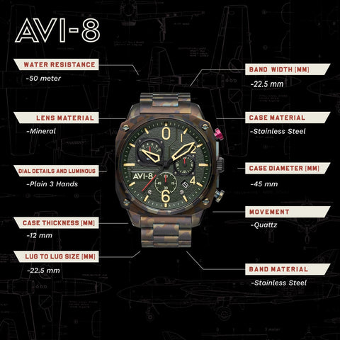AVI-8 Hawker Hunter Chronograph Men's Watch - AV-4052-22
