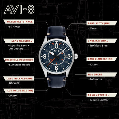 AVI-8 Spitfire Automatic Men's Watch - AV-4090-02