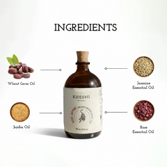 KHEONI  Nourishing Face & Body Oil with Jojoba, Wheat Germ, Rose & Jasmine - 100 ml