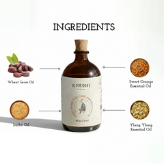 KHEONI  Nourishing Face & Body Oil with Jojoba, Wheat Germ, Sweet Orange & Ylang Ylang - 100 ml