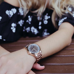 Aries Gold Contender  Multifunction Women's Watch -  B 7302 RG-BKRG