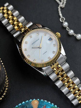 Aries Gold Heritage Crystal Quartz Women's Watch - B 1069 2TG-MP