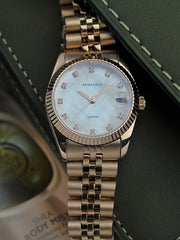Aries Gold Heritage Crystal Quartz Women's Watch - B 1069 RG-MP