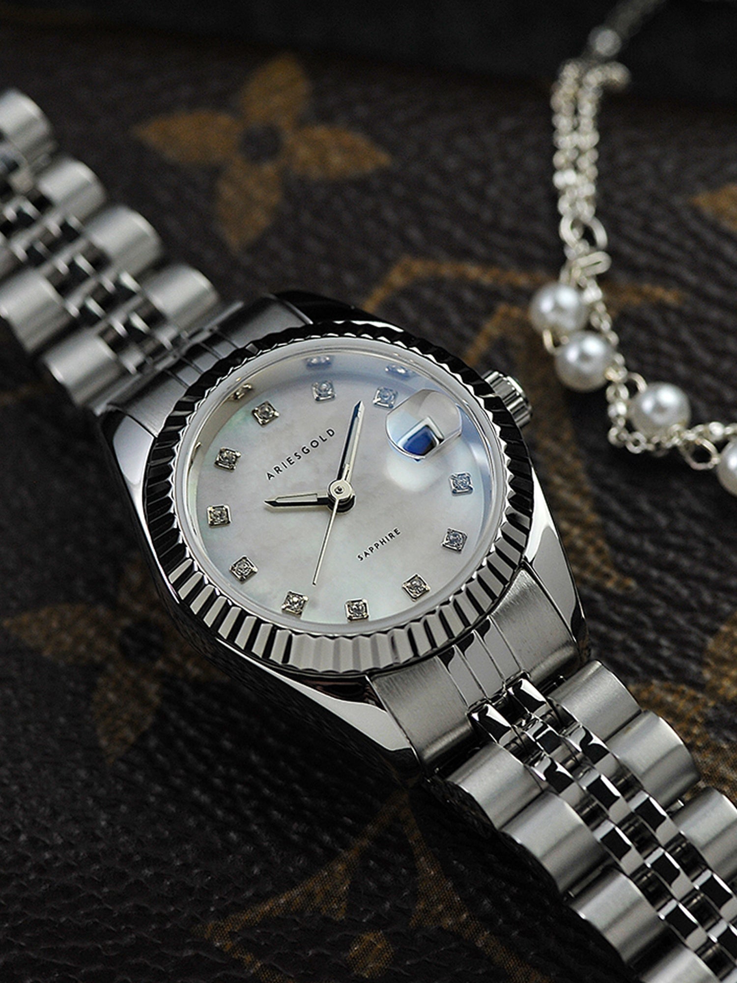 Aries Gold Heritage Crystal Quartz Women's Watch - B 1069 S-12S