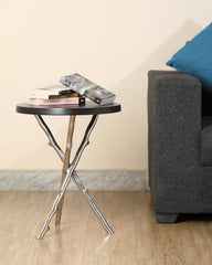 De Maison Decor Bamboo Silver Side Table - Silver