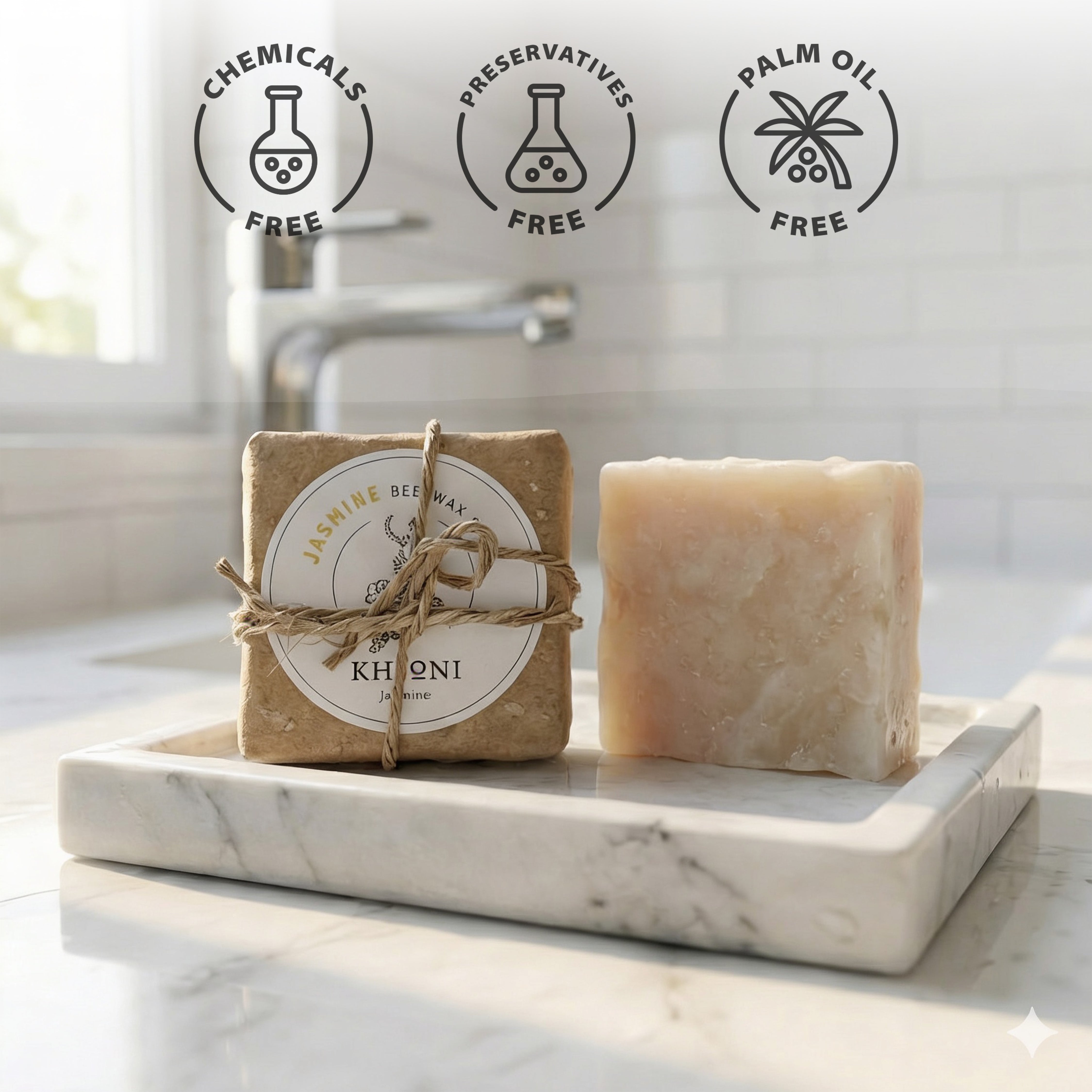 KHEONI  Jasmine Beeswax Soap - 100 gm
