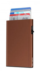 Tru Virtu 24101000104 Card Case Click & Slide Brown Solid Pattern Wallet