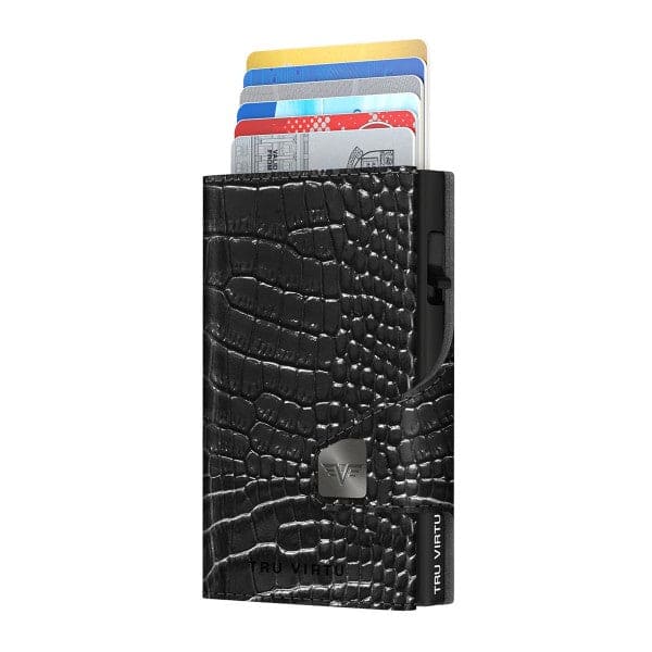 Tru Virtu 24104000208 Classic Edition Black Animal Effect Pattern Wallet