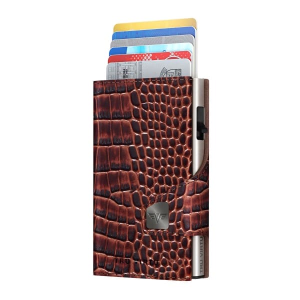 Tru Virtu 28104000204 Coin Pocket Edition Brown Animal Effect Pattern Wallet