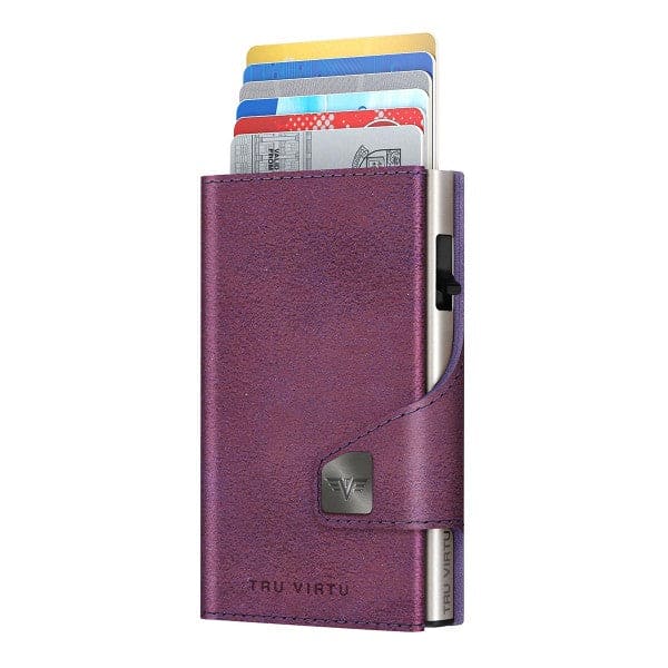 Tru Virtu 24104000125 Classic Edition Black berry Solid Pattern Wallet