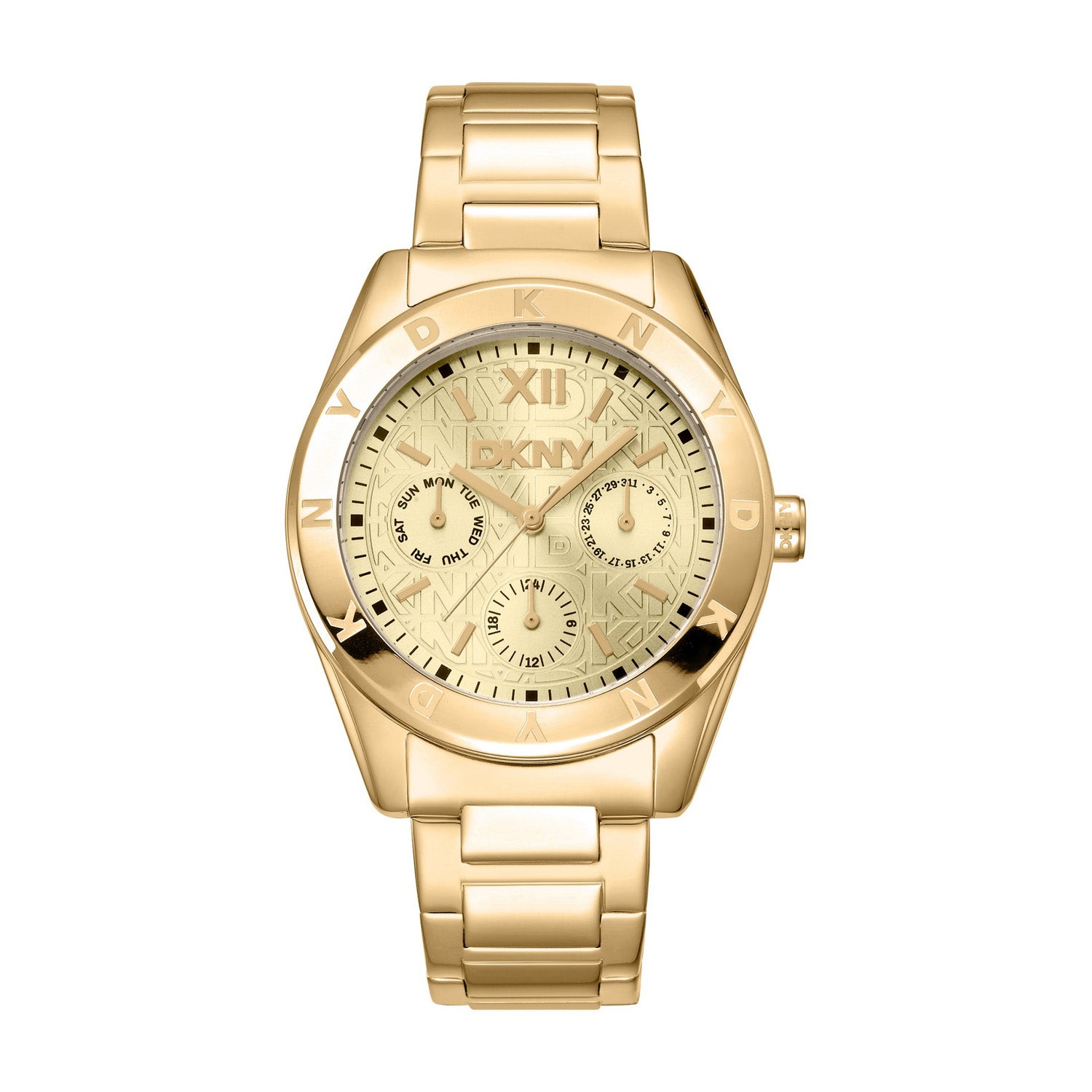 DKNY Chambers Multi Sport Multifunction Champagne Round Dial Women's Watch - DK1L015M0035