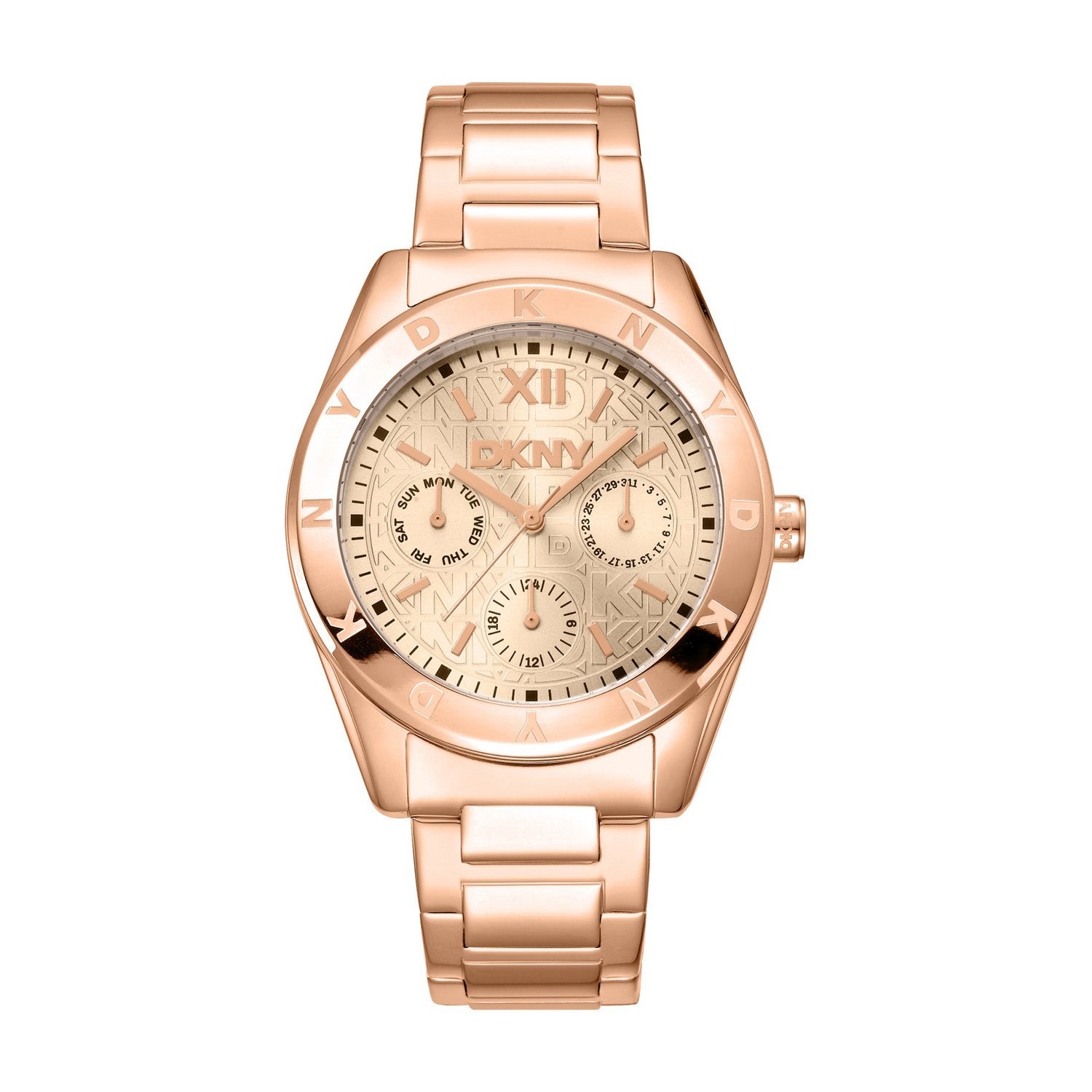 DKNY Chambers Multi Sport Multifunction Rose Gold Round Dial Women's Watch - DK1L015M0045