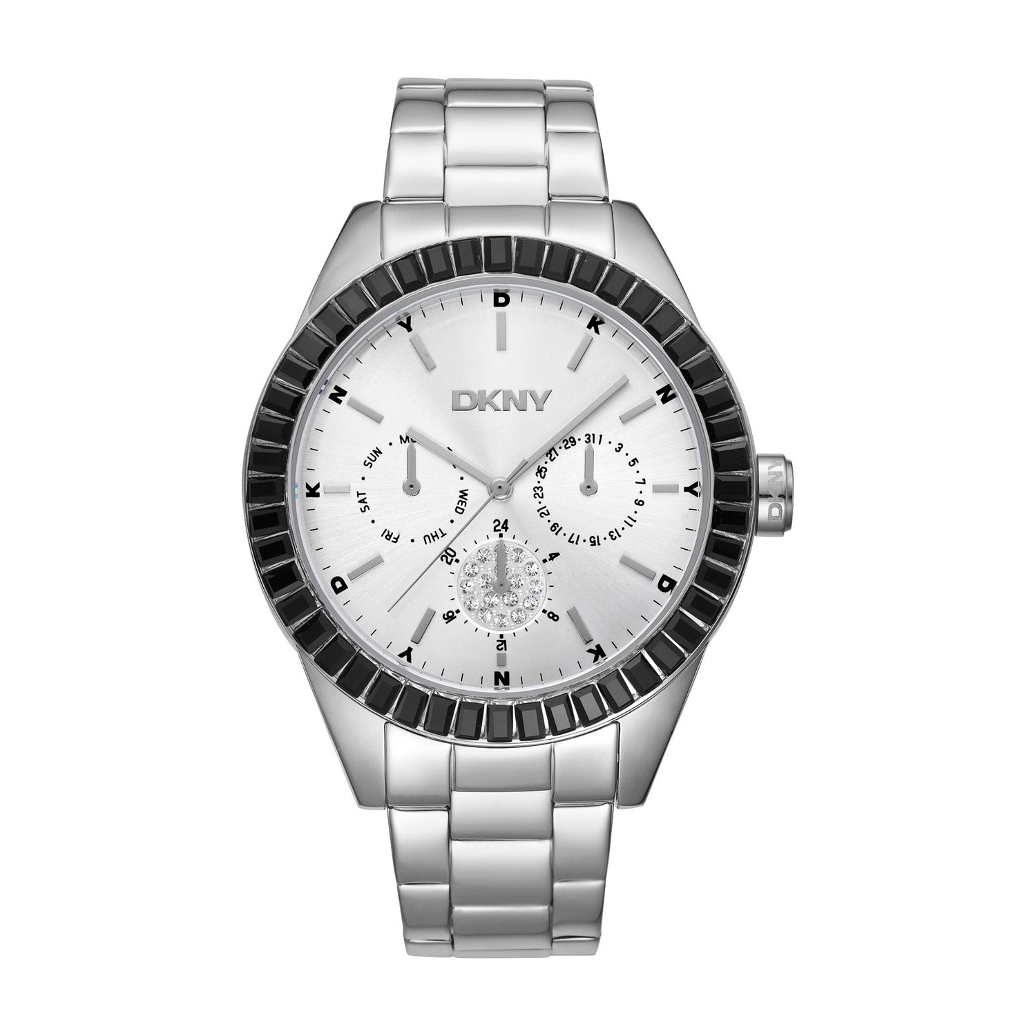DKNY Nolita Multi Glitz  Multifunction Silver Round Dial Women's Watch - DK1L027M0035