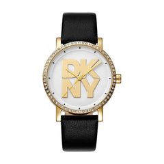 DKNY Soho Logo Analog Silver Round Dial Women's Watch - DK1L035L0025