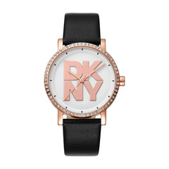 DKNY Soho Logo Analog Silver Round Dial Women's Watch - DK1L035L0035