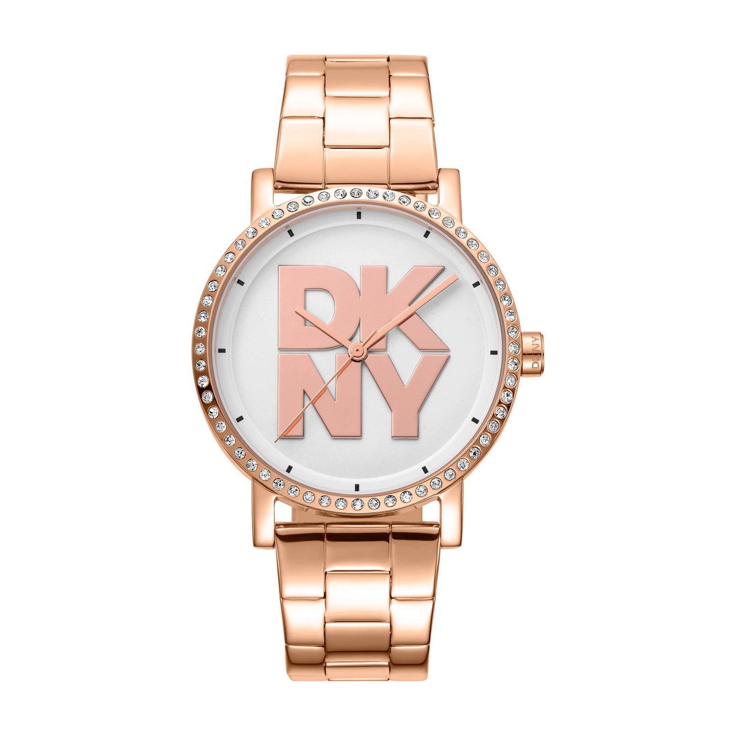 DKNY Soho Logo Analog Silver Round Dial Women's Watch - DK1L035M0065
