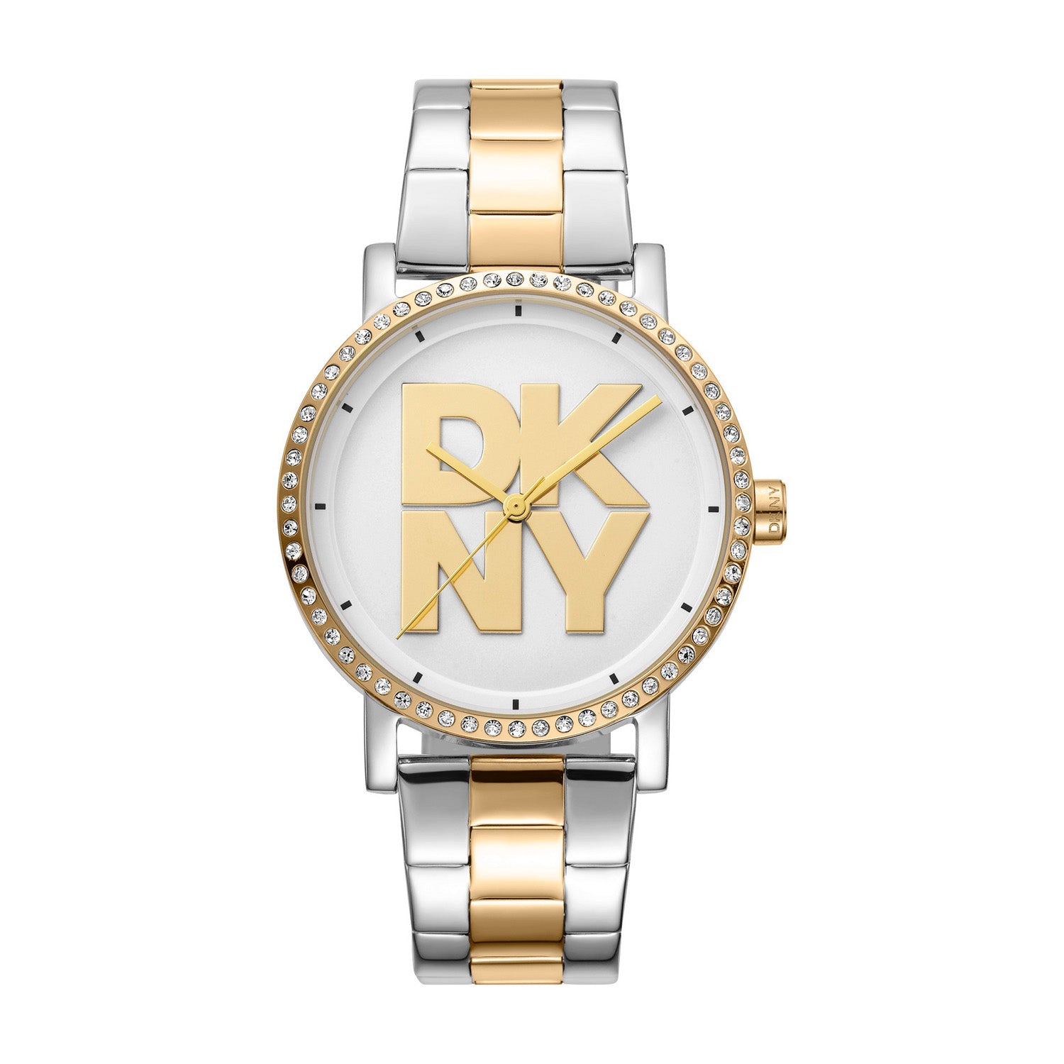 DKNY Soho Logo Analog Silver Round Dial Women's Watch - DK1L035M0075