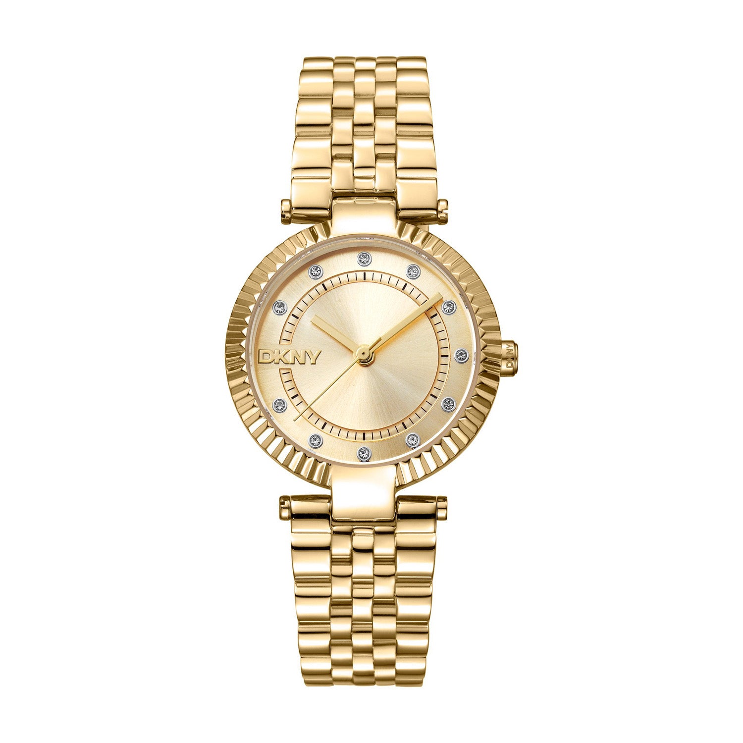DKNY Essential Glitz Analog Champagne Round Dial Women's Watch - DK1L042M0055