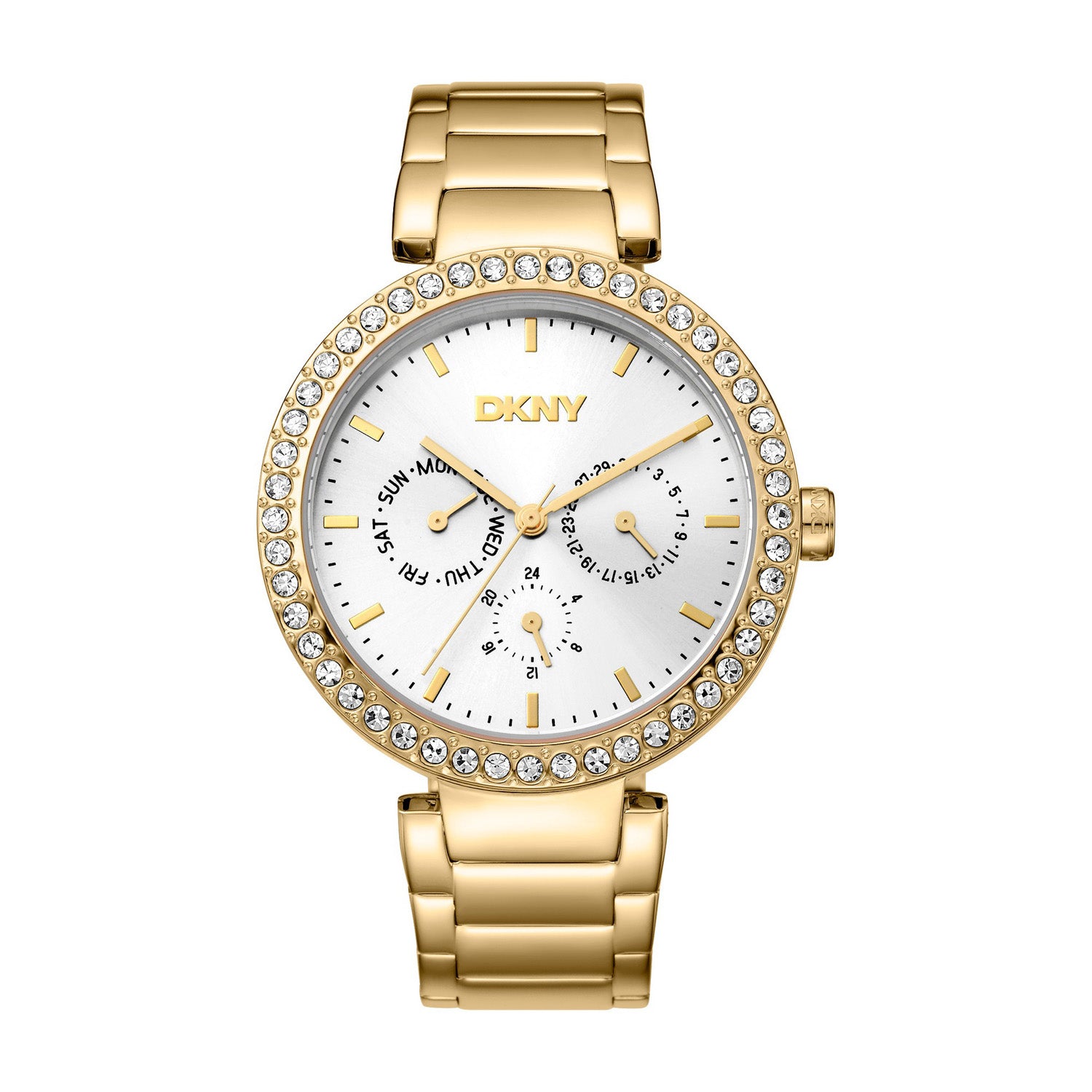 DKNY Downtown Glitz  Multifunction Silver Round Dial Women's Watch - DK1L044M0055