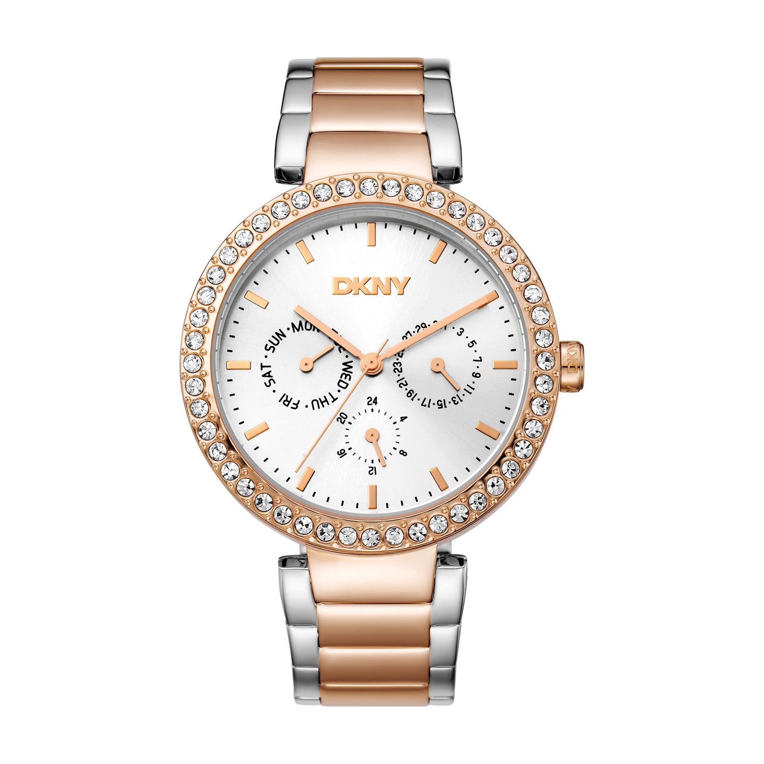 DKNY Downtown Glitz  Multifunction Silver Round Dial Women's Watch - DK1L044M0095