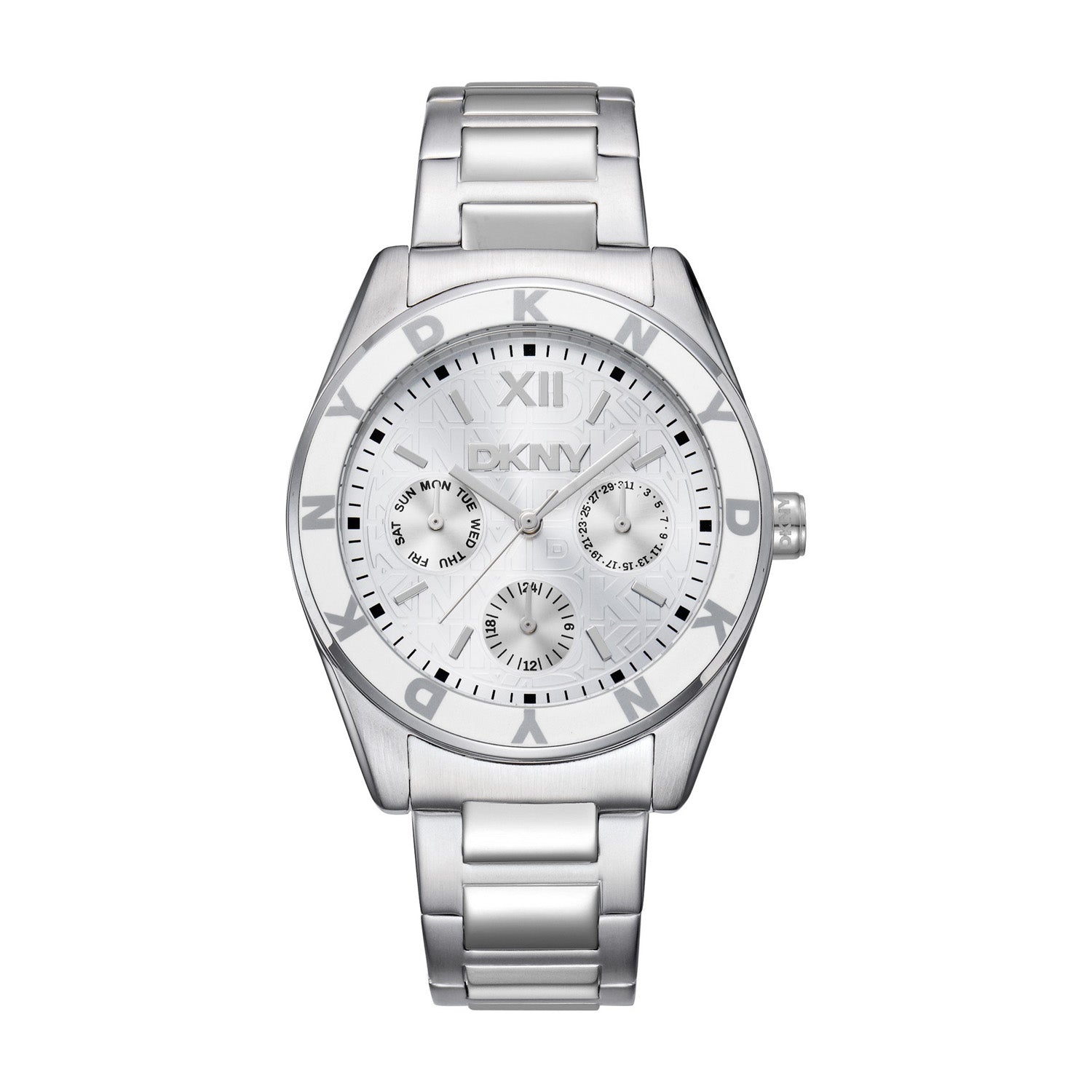 DKNY Chambers Multi Sport Multifunction Silver Round Dial Women's Watch - DK1L073M0015