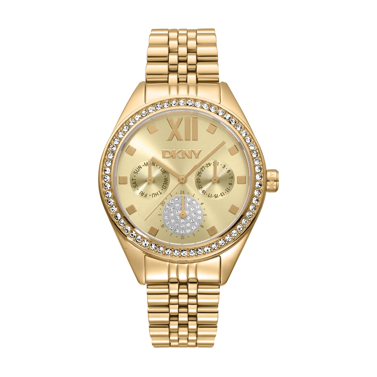 DKNY DK1L098 Multifunction Gold Round Dial Women's Watch - DK1L098M0065