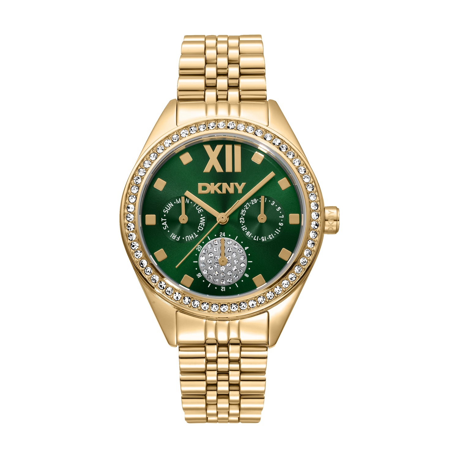 DKNY DK1L098 Multifunction Green Round Dial Women's Watch - DK1L098M0075