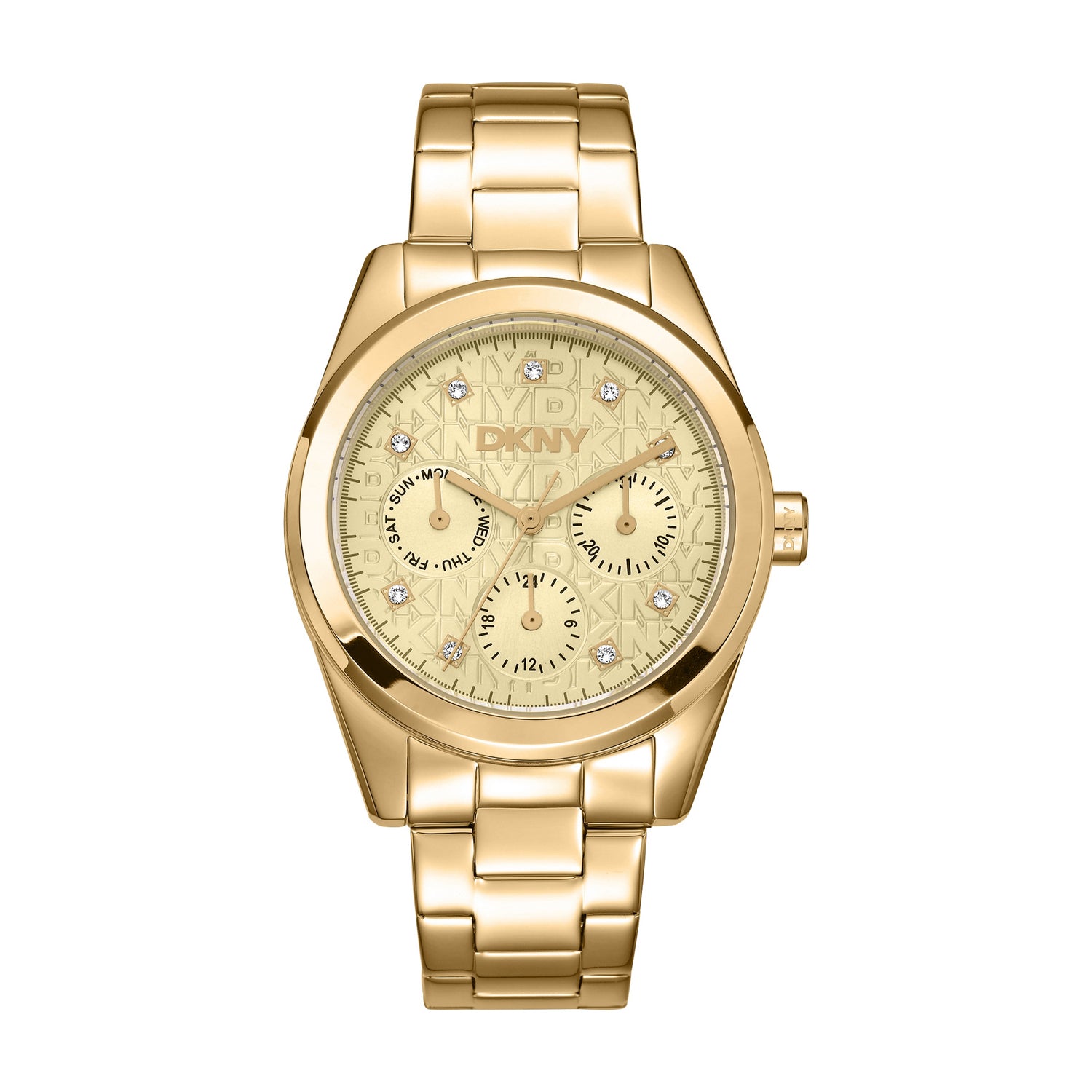DKNY DK1L109 Multifunction Gold Round Dial Women's Watch - DK1L109M0045