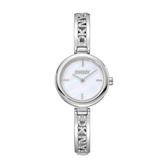 DKNY Logo Analog White Round Dial Women's Watch - DK1L115M0215
