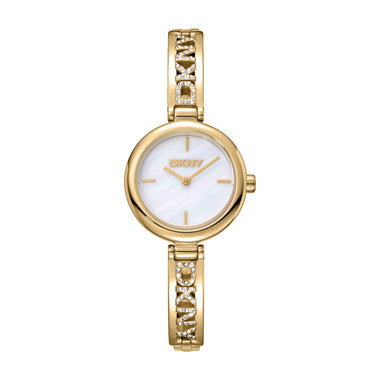 DKNY Logo Analog White Round Dial Women's Watch - DK1L115M0225