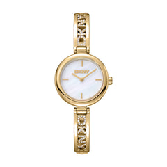 DKNY Logo Analog White Round Dial Women's Watch - DK1L115M0225