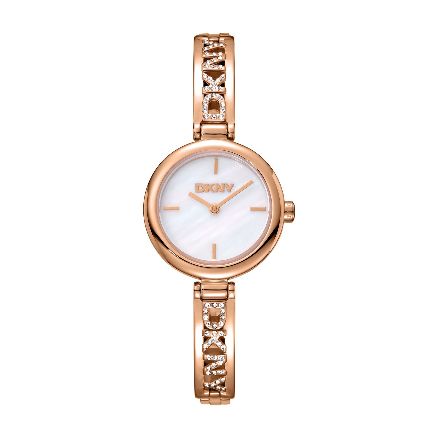 DKNY Logo Analog White Round Dial Women's Watch - DK1L115M0235