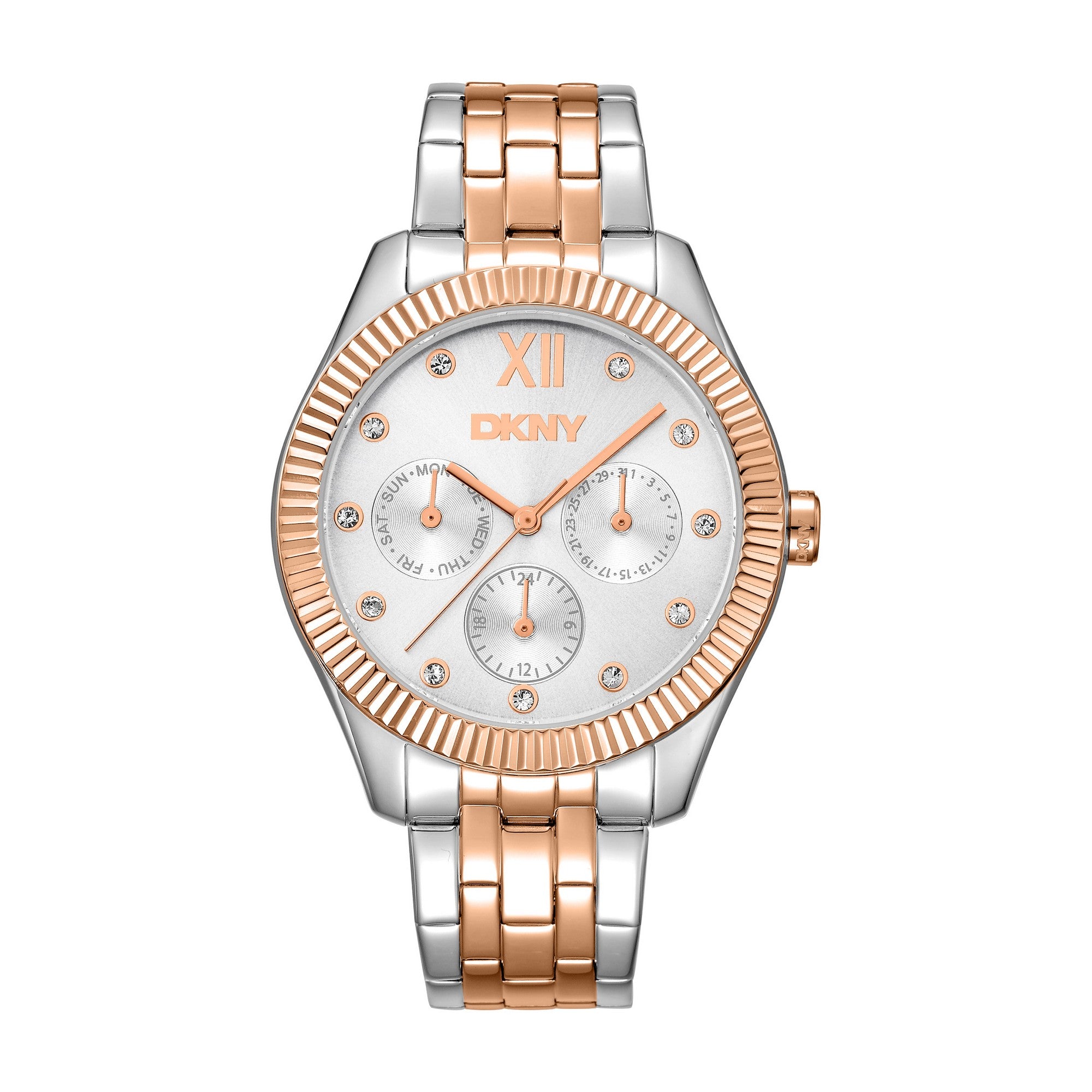 DKNY Everyday Multifunction Silver Round Dial Women's Watch - DK1L128M0095