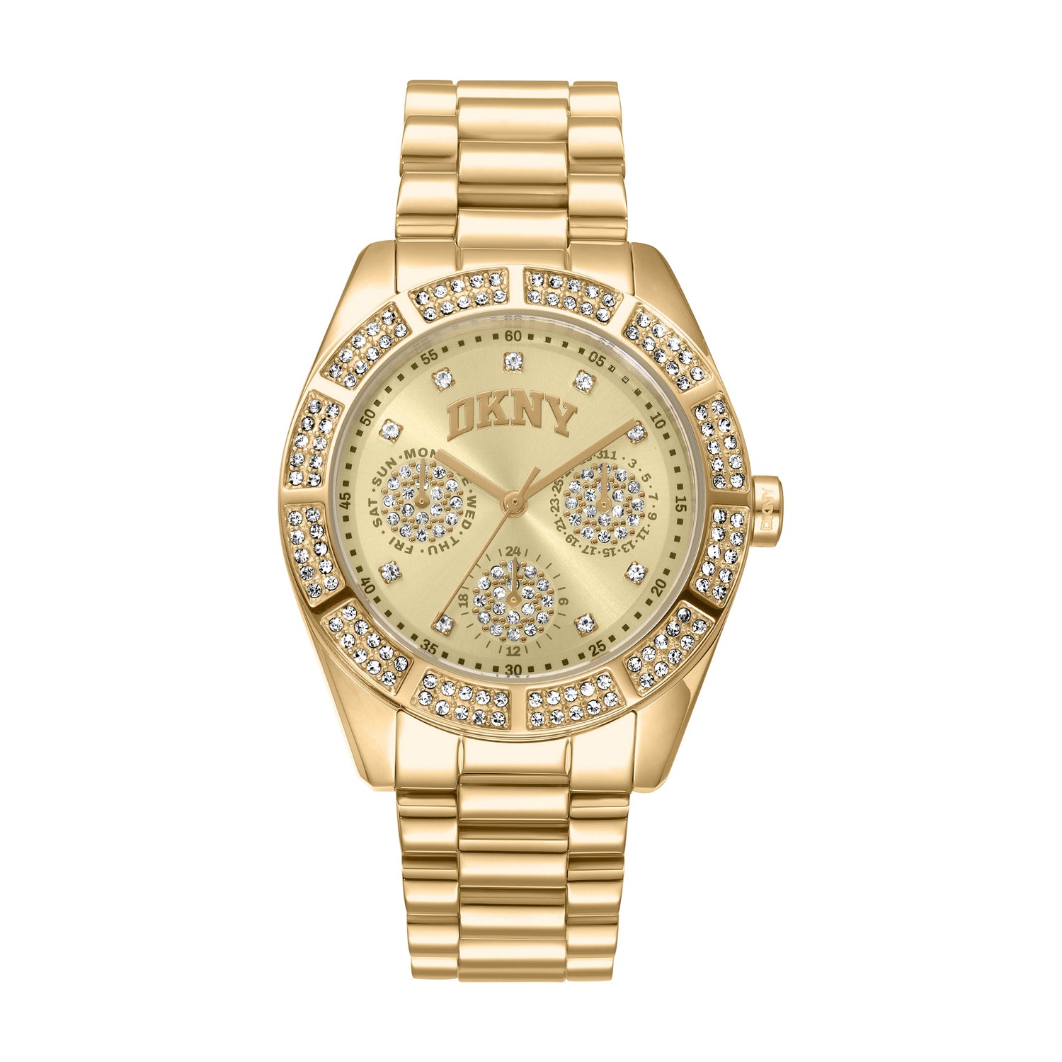 DKNY DK1L171 Multifunction Gold Round Dial Women's Watch - DK1L171M0065