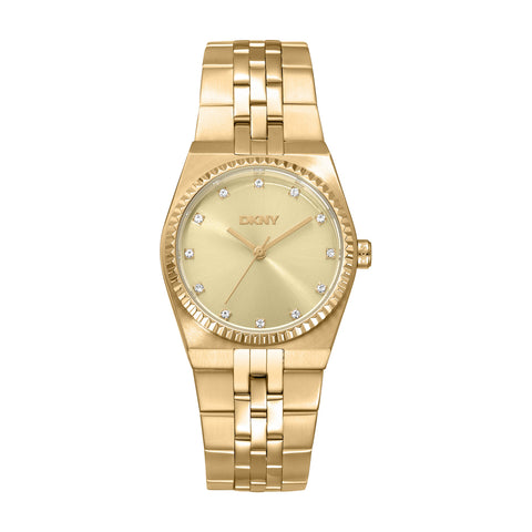 DKNY DK1L177 Analog Gold Round Dial Women's Watch - DK1L177M0035