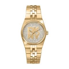 DKNY DK1L177 Analog Gold Round Dial Women's Watch - DK1L177M0225
