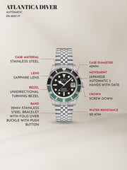 Duxot Duxot Atlantica Diver Automatic 24 Jewels Men's Watch -  DX-2057-77