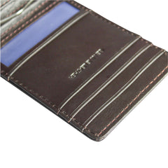 ARCADIO Money Clip Brown Soft Leather Bi-Fold RFID Protected Card Holder with Money Clipper Slim Wallet for Men Unique Birthday Anniversary Gift