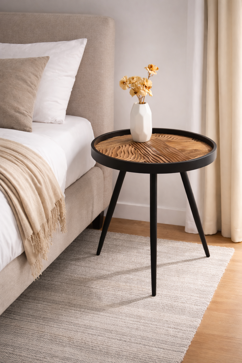 De Maison Decor Dune Round Large Side Table - Brown