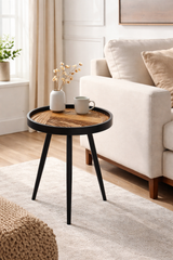 De Maison Decor Dune Round Small Side Table - Brown