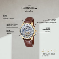 Earnshaw Longitude Dual Time Men's Watch -  ES-8006-02
