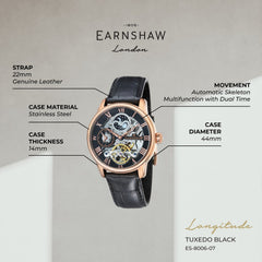 Earnshaw Longitude Dual Time Men's Watch -  ES-8006-07