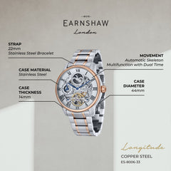 Earnshaw Longitude Dual Time Men's Watch -  ES-8006-33