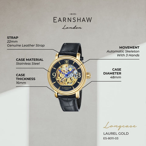 Earnshaw Longcase Automatic Men's Watch -  ES-8011-03